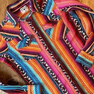 Crazy Train Multicolor Striped Snap Close Western Shirt